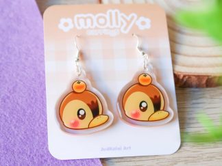 Animal Crossing Earrings | Cute Molly with a tangerine